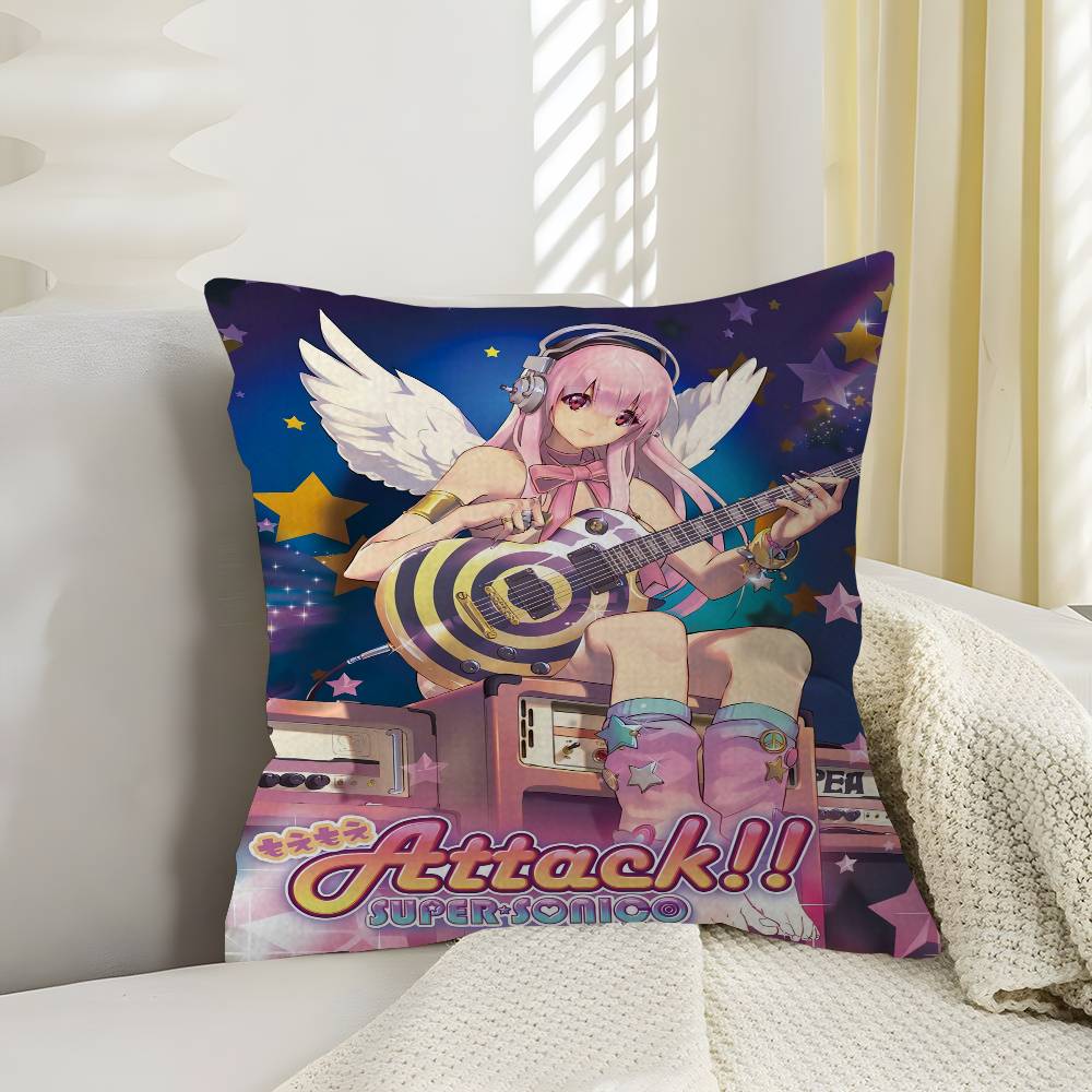 Poszewka na poduszkę Anime Super Sonico Poszewka na poduszkę do samochodu na sofę samochód Prezent świąteczny 40x40cm 45x45cm