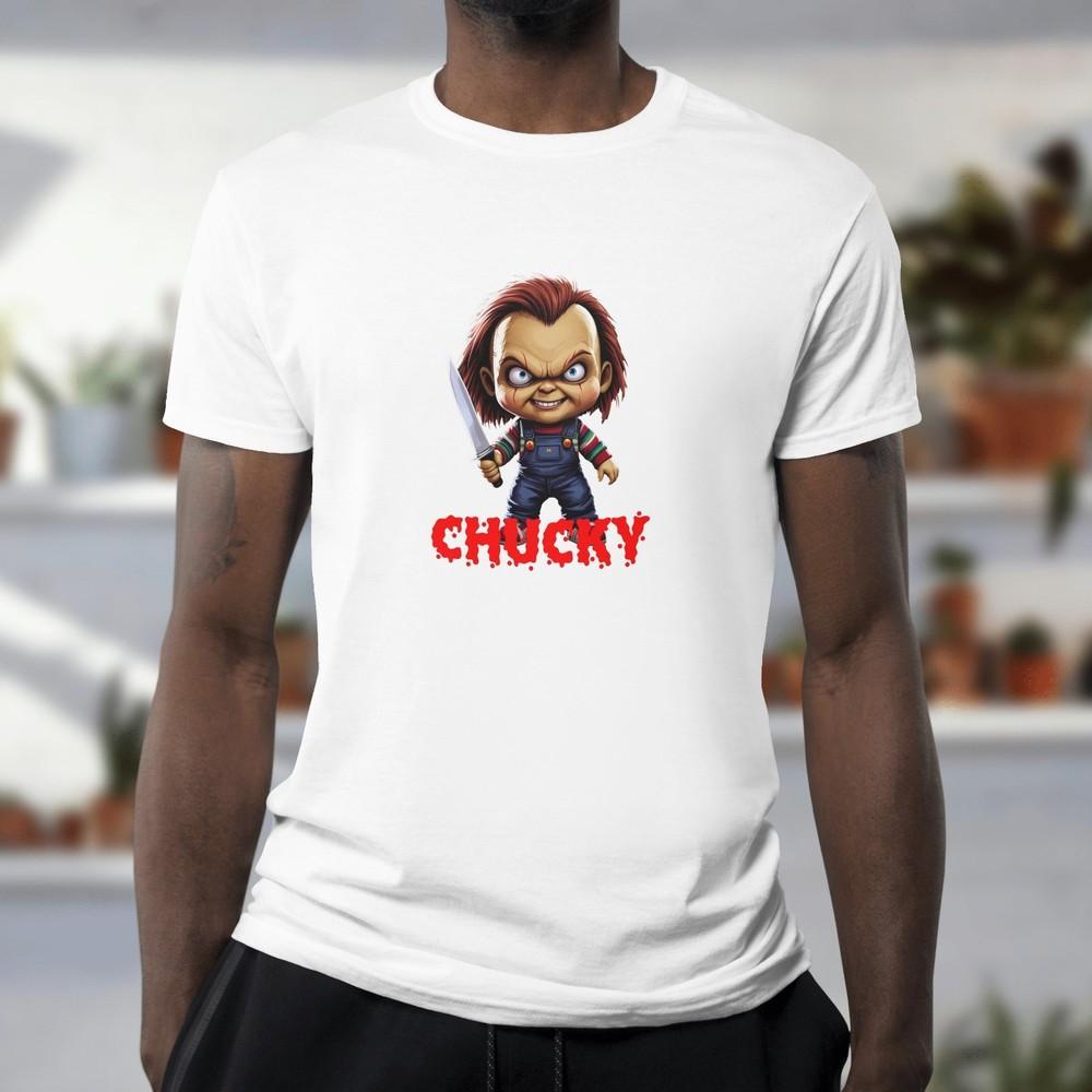 

CHUCKY Tshirt Child s Play Horror Film Top Scary Halloween Tee 252 L