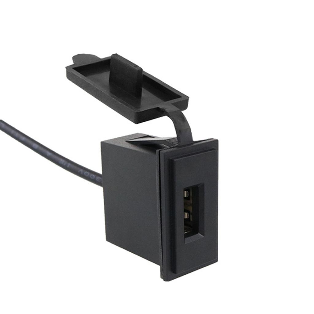 Billader 12/24V Stikkontakt 2.4A Adapter Enkel USB Firkantet Form Vanntett Strømadapter Bryter For Bil Sikkerhetsbeskyttelse