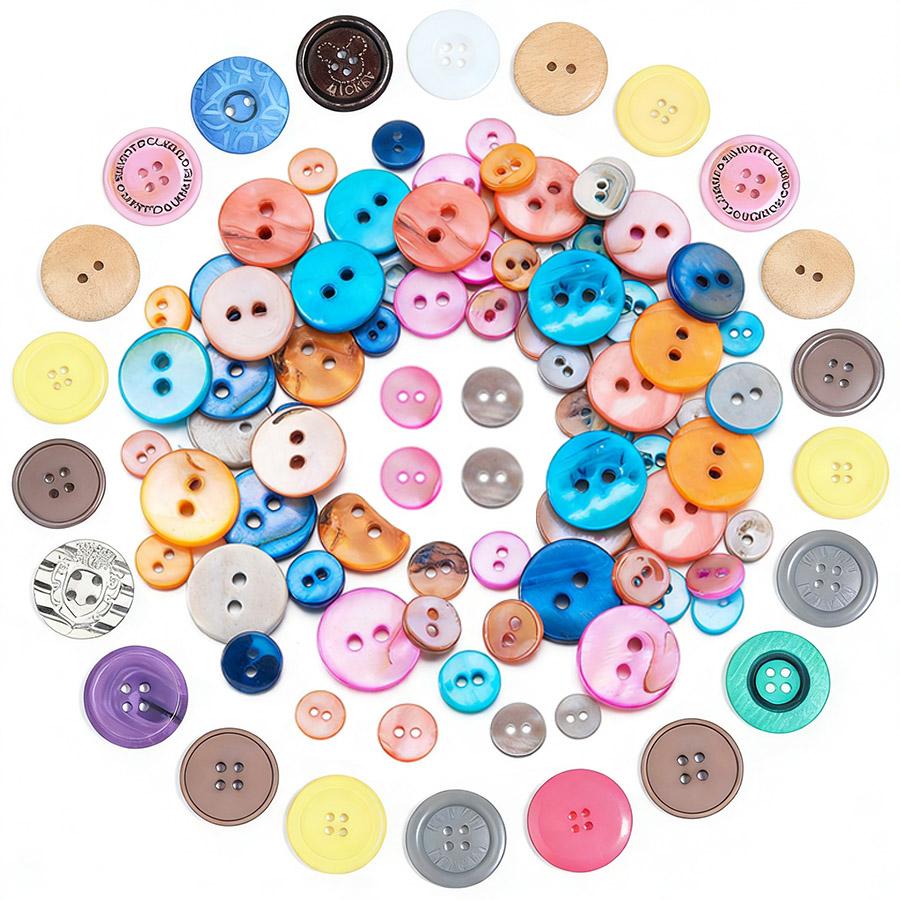 40/80pcs 0.7-2.5cm Round Plastic Button for DIY Crafts Sewing Household Sewing Accessories Clothing Decoration Button