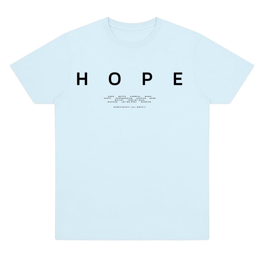 NF Hope Tracklist T-Shirt Cotton Short Sleeved T Shirt Retro Casual Graphic Print Unisex Tee Fashion New Versatile