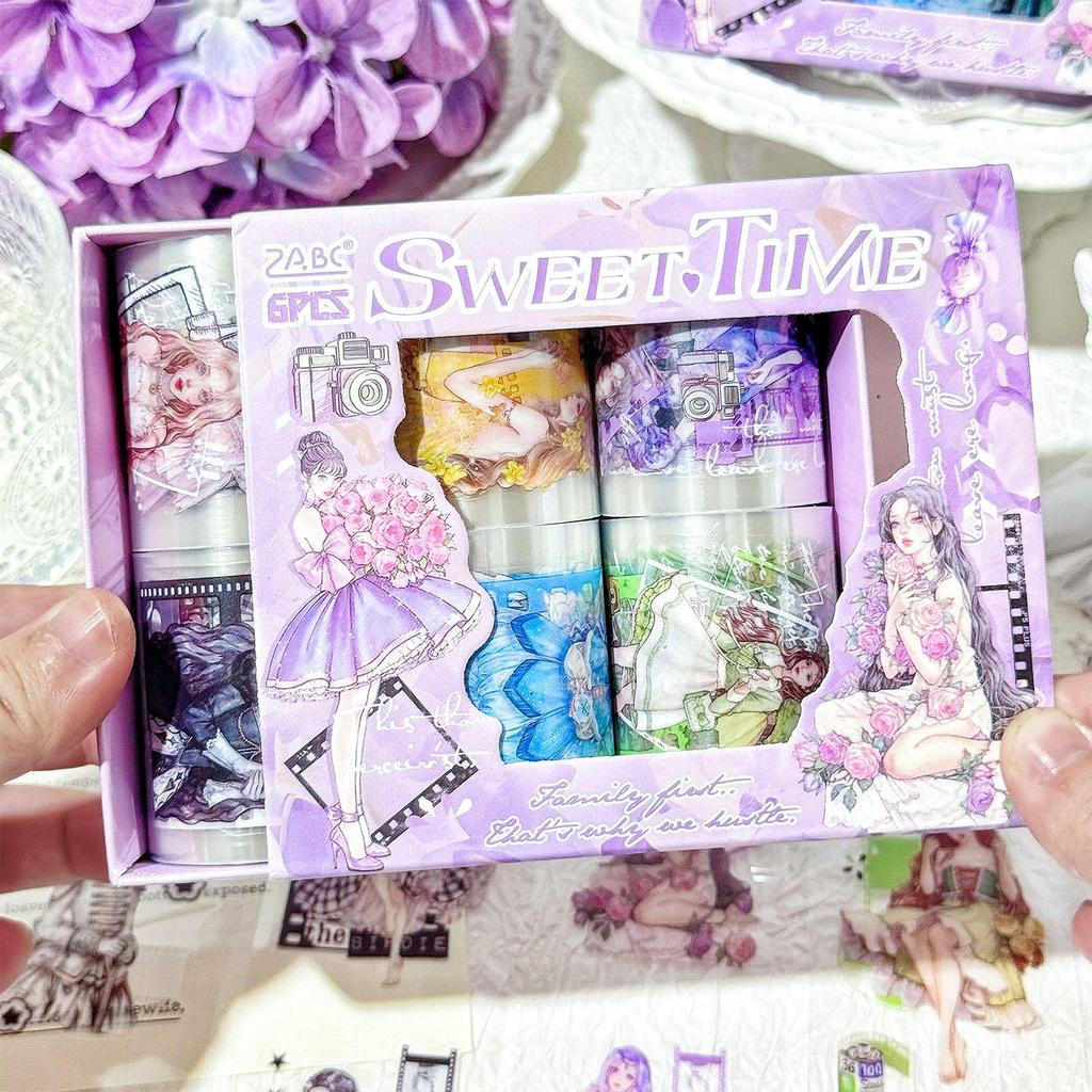 Retro Girly Heart Language Washi Tape & DIY Stickers for Journaling