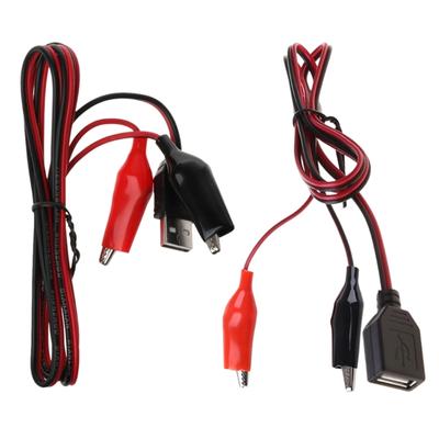 2PCS USB Test Clamps Cables PVC 5V Power Transfer 50cm USB Alligators Clip Test Line Easy To Use for Tablets USB Meter