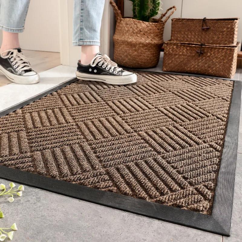 

Anti-slip Entrance Carpet Rubber Waterproof and Dustproof Floor Mat Easy To Clean Indoor Home Carpet Applicable To Terrace Hotel 45x75cm коричневый