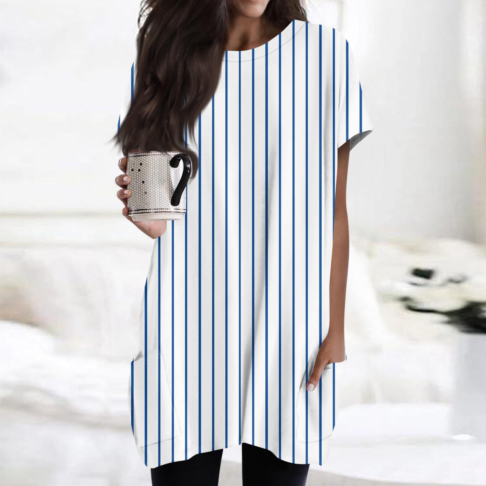 

Женская модная повседневная футболка с коротким рукавом и круглым вырезом с принтом и двумя карманами XL белый