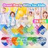 24PCS Pop Fidget Toys Party Favors 3 Shape Pop Keychain Toys Fidgets Packs Relaxing Stress Relief Sensory Toys Gift for Girl Boy