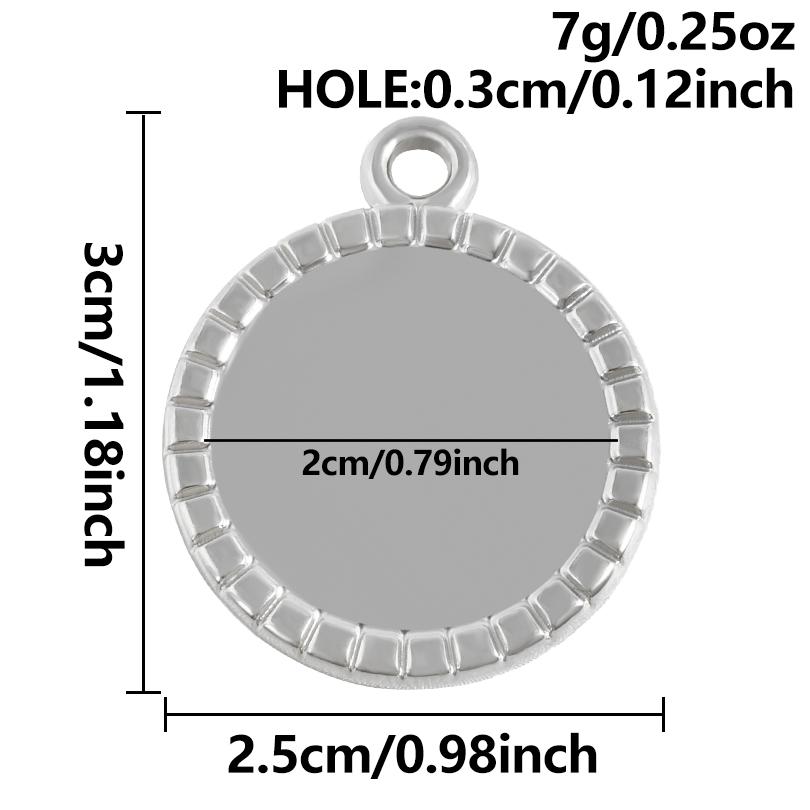 6pcs Stainless Steel Blank Tray Pendant For Decoration Geometry Cabochon Settings Base Charms DIY Handmade Materials Accessories