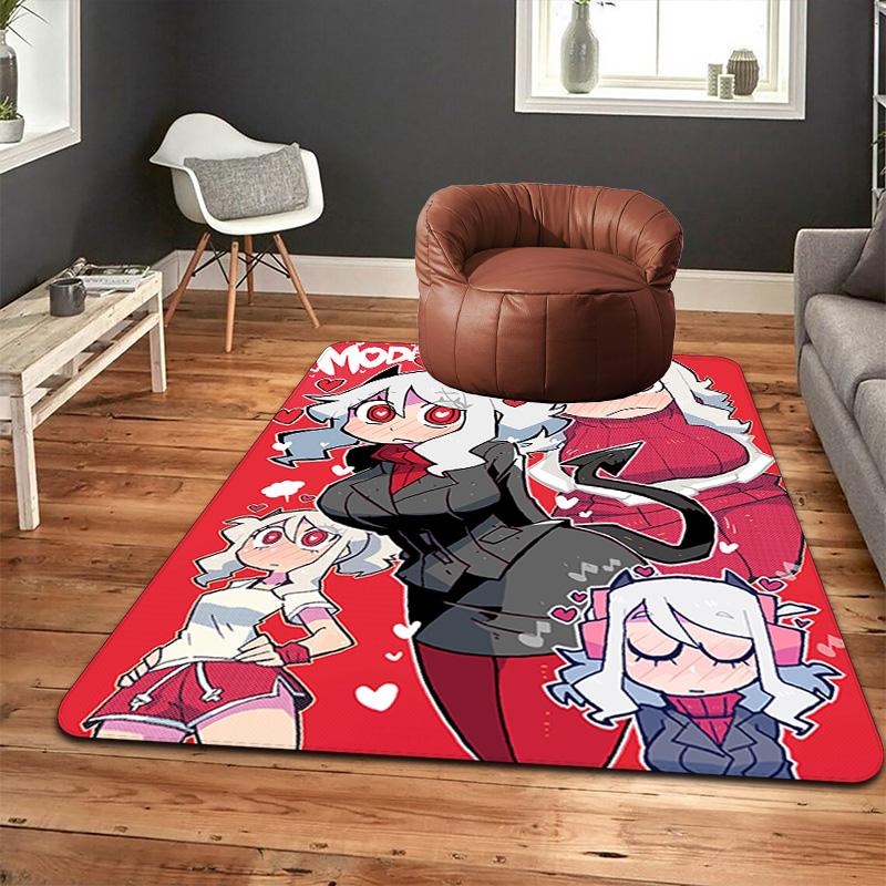 Helltaker Anime Style Rug Floor Mat for Living Room or Bedroom Soft and Comfortable Carpet a Gift for Birthday and Holiday.