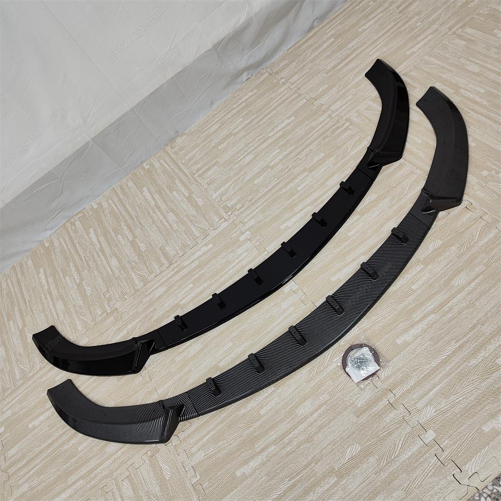 3Pcs Car Front Bumper Lip Spoiler Splitter Diffuser For Mercedes Benz E Class W213 E63 AMG 2016-2020 Bodykit Tuning Gloss Blcak