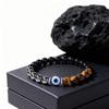 Festive Gifts Black Onyx Hematite Tiger Eye Evil Eye Beaded Bracelet Protection Fashion Jewelry For Men Women Daily Wear Gift
