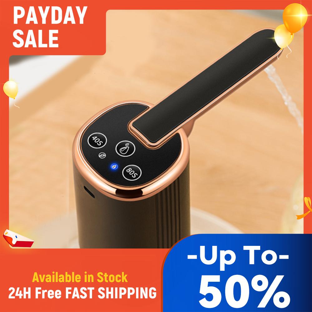 Portable Water Bottle Pump Digital Display Electric Drinking Water Pump USB Charging for Home Kitchen