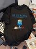 2026 Kawaii Blue Soda Ice Cream Graphic Tshirt Letter Print Unisex Unisex Summer Short Sleeve Loose Tops Casual Streetwear Tee