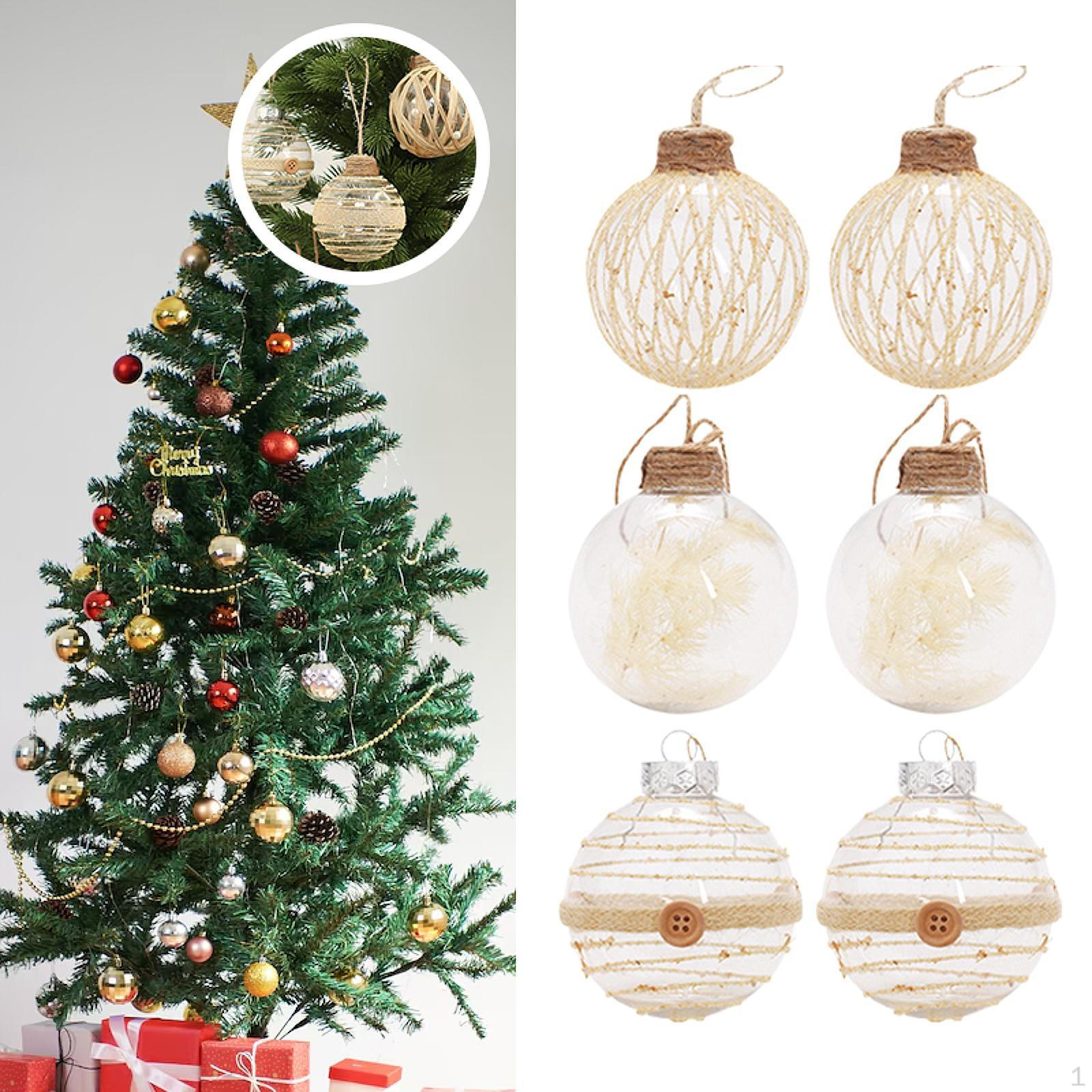 

6 шт. Рождественские шары, украшения для елки, безделушки с петлей для подвешивания, легкие рождественские Style A