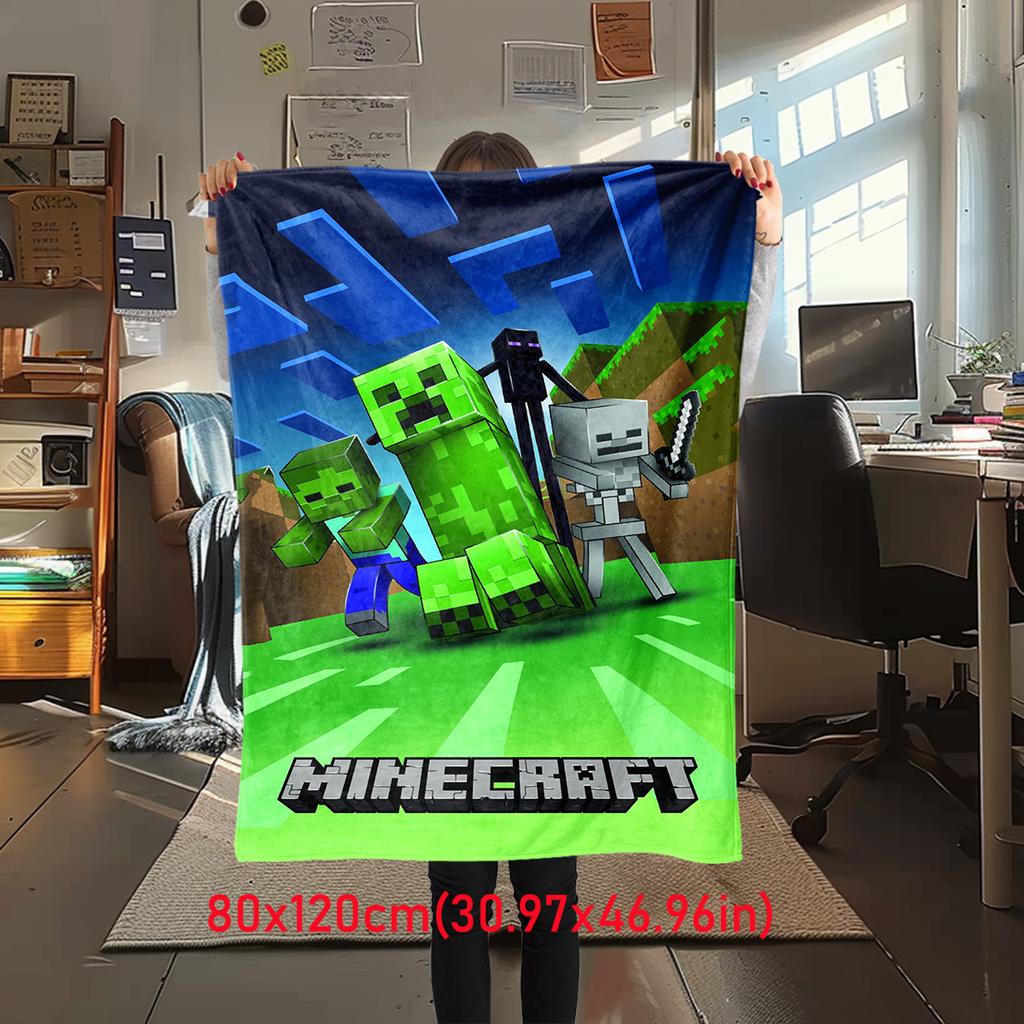 Classic Entertainment Sandbox Xbox Games Minecraft  Blanket, Home Warming, Four Season Bed Decoration, Sofa Cover, Flannel Throwing Blanket K4