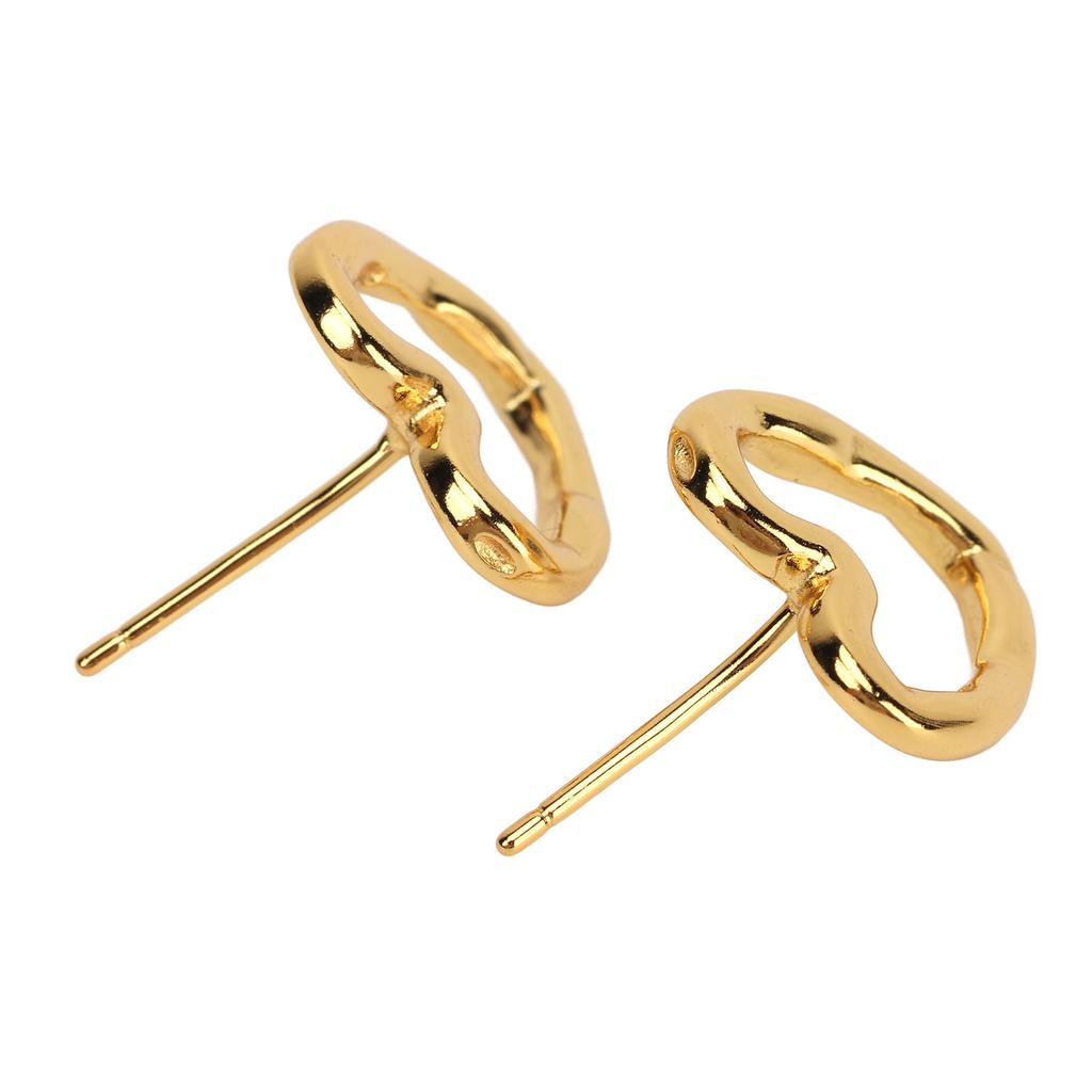 Ear Studs Hollow Heart Shape Exquisite Fashionable Versatile Stud Earrings for Daily Dating Work 18k Golden 925 Silver