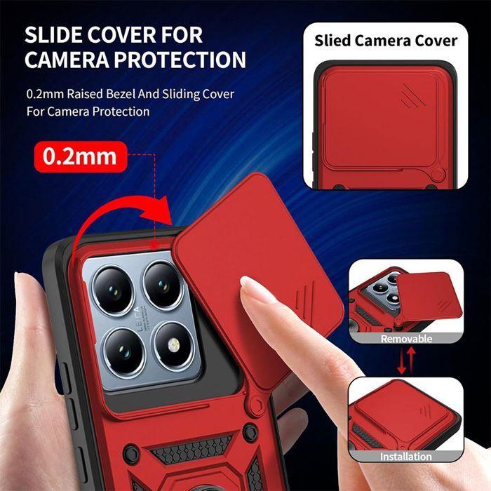 Coque de protection - Xiaomi - 15 - Antichoc - Support anneau - Rouge