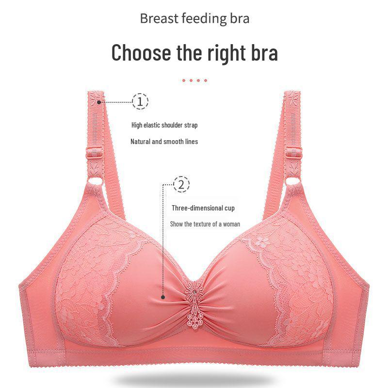 Women's Large-Size Breathable Wireless Bra for Middle-Aged Moms