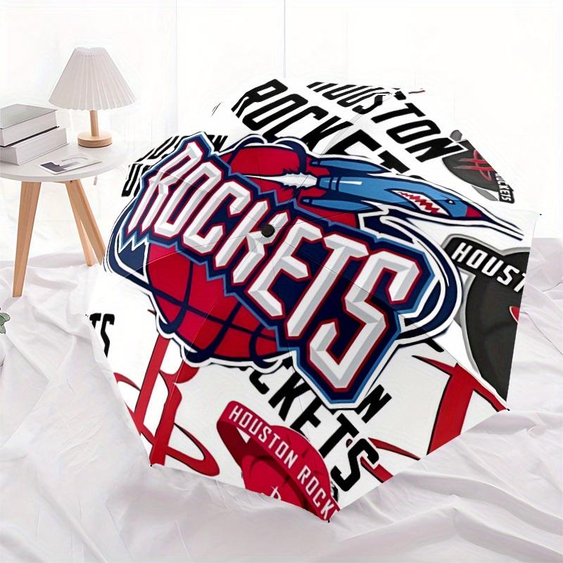 1pc Rockets Basketball Automatic Folding Umbrella - Lightweight, Retractable Design with 8-Rib Durability, Perfect for Outdoor46