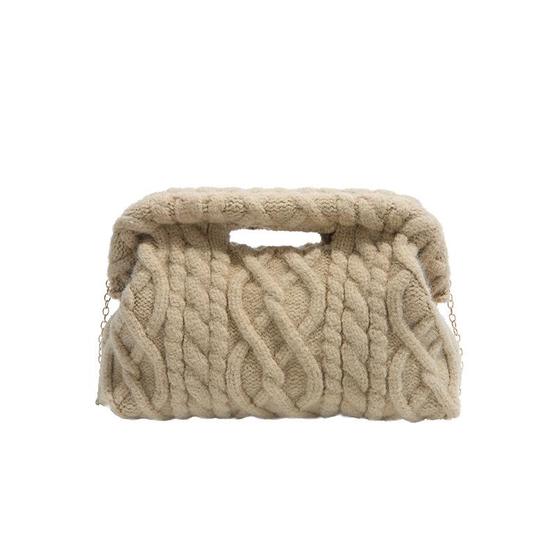 Retro Handtasche Wolkenform Mode Dime Gehäkelt Bankett Tasche Koreanischer Stil Einfach Lässig Clip Kette Umhängetasche Schultertasche