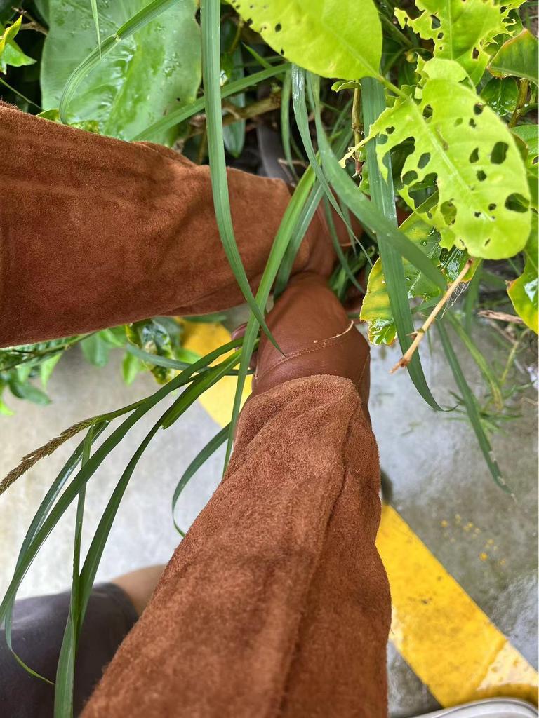 Schafsfell- & Rindslederhandschuhe: Anti-Stich, Anti-Schnitt, Langer Garten-, Imker- & Schweißschutz