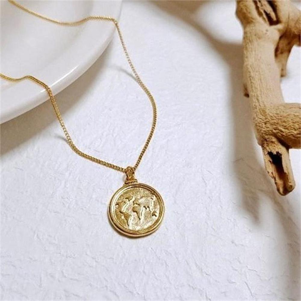 24K Gold-Plated Coin Necklace (8840864)