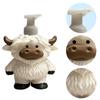 Adorable Highland Cow Farmhouse Cow Decor Soap Bottle with Pump Highland Cattle Soap Dispenser for Bathroom Kitchen Countertop