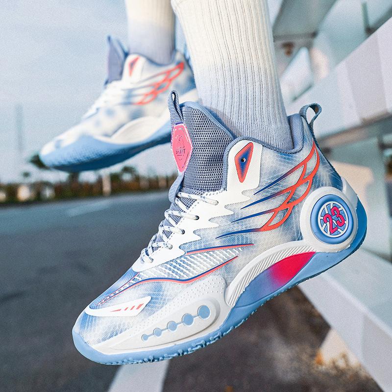 Middle School Students Sports Shoes Lightweight Shock-absorbing Mesh Breathable 4-6 Grade Primary School Students Basketball Shoes Wear-resistant Non