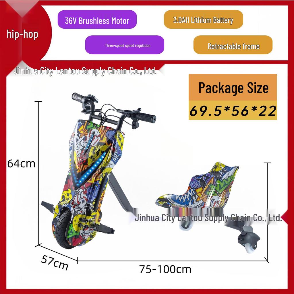 36V Smart Drift Electric Tricycle for Kids