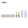 14PCS For 15AK For Mig Coated Welding Nozzle European Airless Protective Nozzle Thick Pottery Material Reduces Replacement