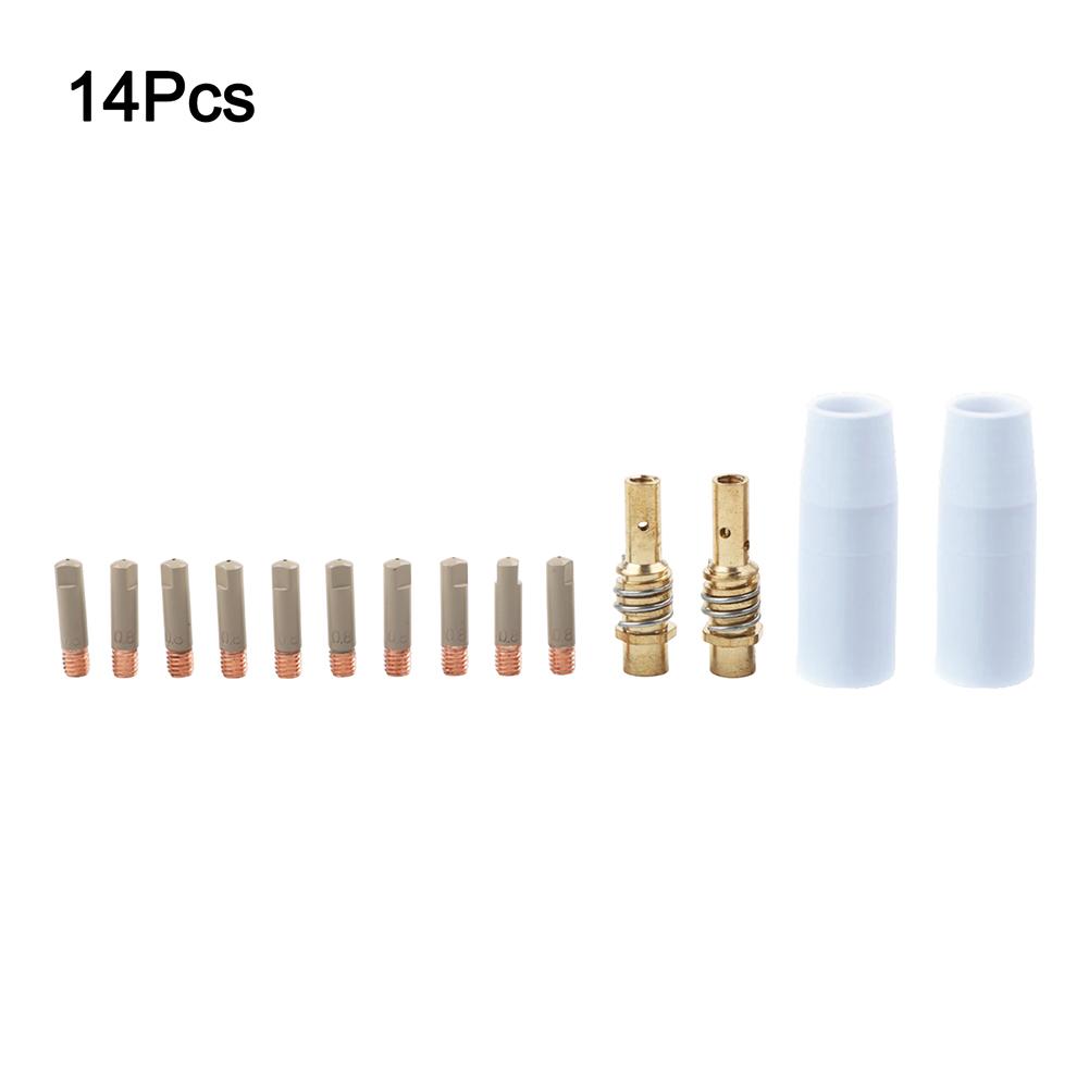 14PCS For 15AK For Mig Coated Welding Nozzle European Airless Protective Nozzle Thick Pottery Material Reduces Replacement