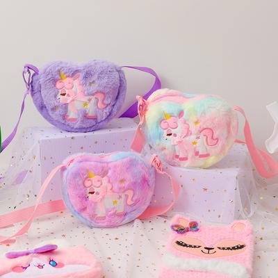 1 Piece Cartoon Animal Unicorn Shoulder Bag for Kids Girl Sweet Cute Animal Little Girl Crossbody Bag Portable Candy Storage Bag