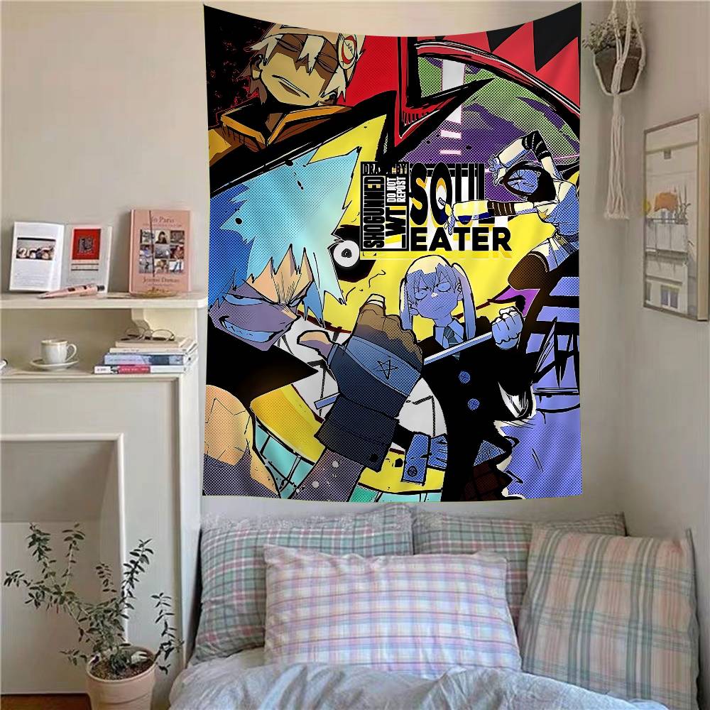 Classic Anime Soul Eater Colorful Tapestry Wall Hanging Bohemian Wall Tapestries Mandala Wall Hanging Sheets