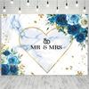 Mr & Mrs – Floral Bow and Pink Heart, Wedding Anniversary Background, Bride and Groom Photography Props, Decorations3145