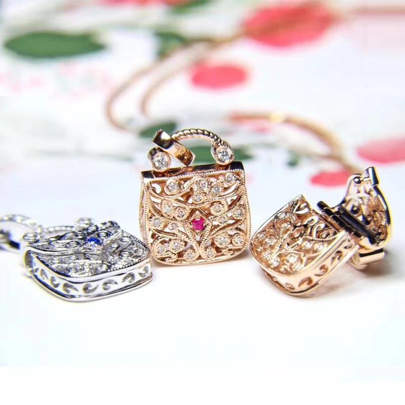 Modeschmuck Offenbare Tasche Damen Anhänger Halskette Temperament Luxus Platte Zirkon Pulloverkette