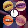 New Lip Gloss Glitter Powder Lip Glaze Girl Makeup Two-color Set Lip Glaze Lasting Nail Glitter