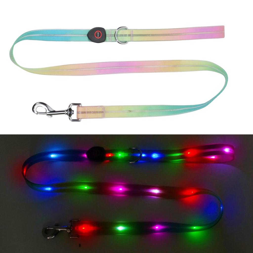 XINIDEA Luminous Lead Dog Walking Light LED Lead Rechargeable Long Lasting High Visibility Strong and Durable Stylish and Practical 500m Visibility