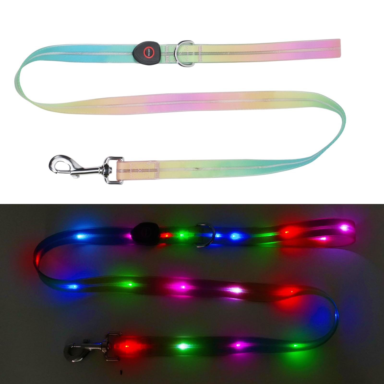 

XINIDEA Светящийся поводок для выгула собаки Светодиодный поводок Перезаряжаемый Долговечный Высокая видимость Прочный и долговечный Стильный и практичный Видимость 500 м