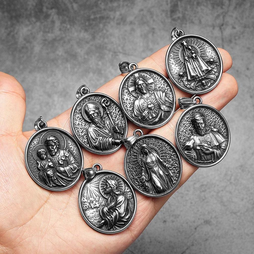 Retro Vintage Virgin Mary Christian Jesus God Pendant Necklace Chain Unisex Men Women Fashion Gothic Amulet Talisman Jewelry Party Gift