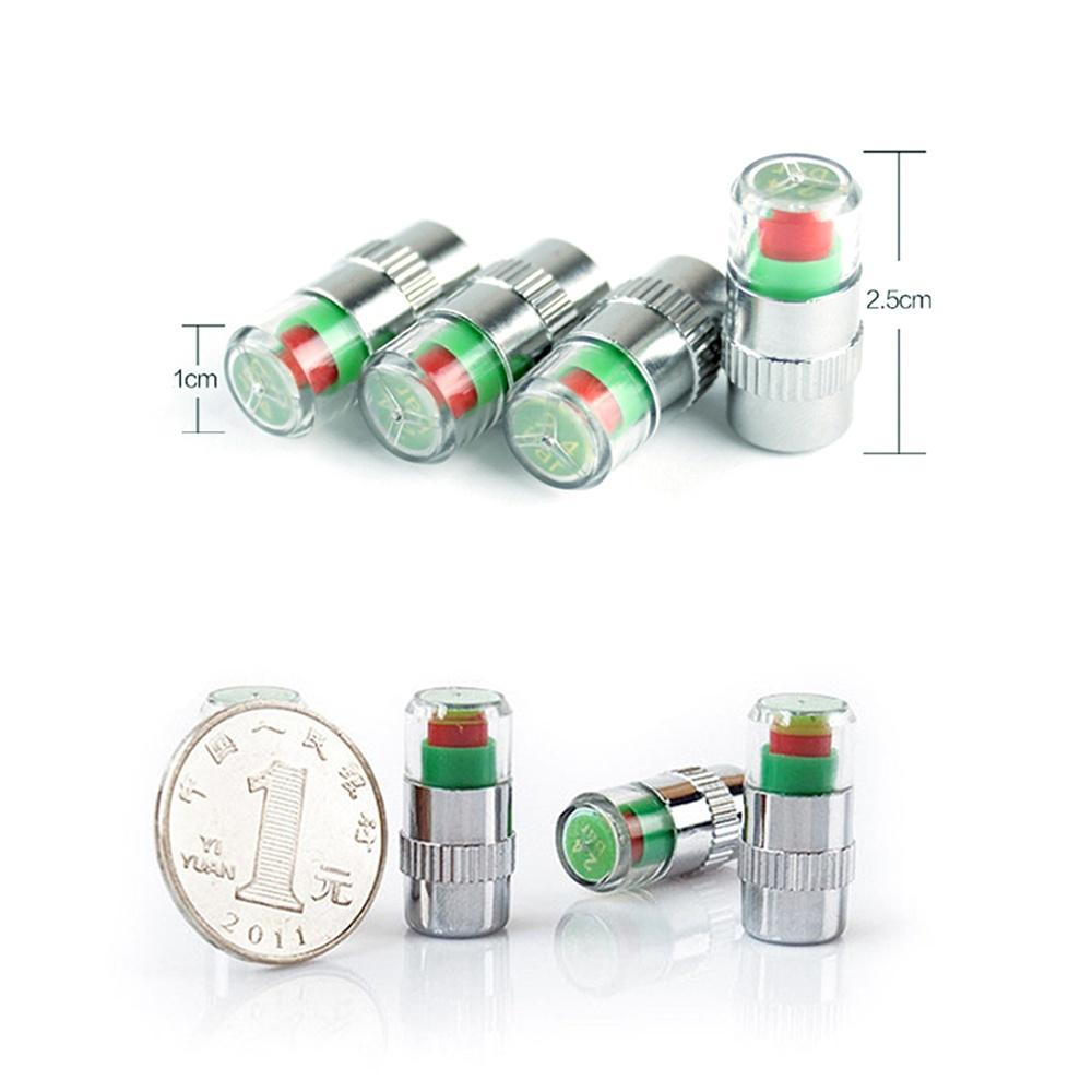 4PCS Car Auto Tire Pressure Monitor Tire Gage Alert Sensor Indicator Valve Caps