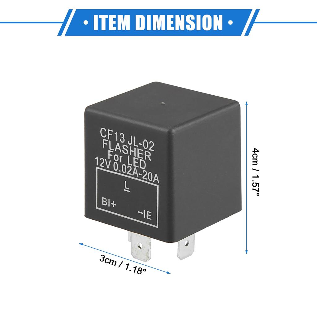 VekAuto Relais Elektronisches LED Blinker Relais Fix CF13 JL-02 3 Pin LED Blinker
