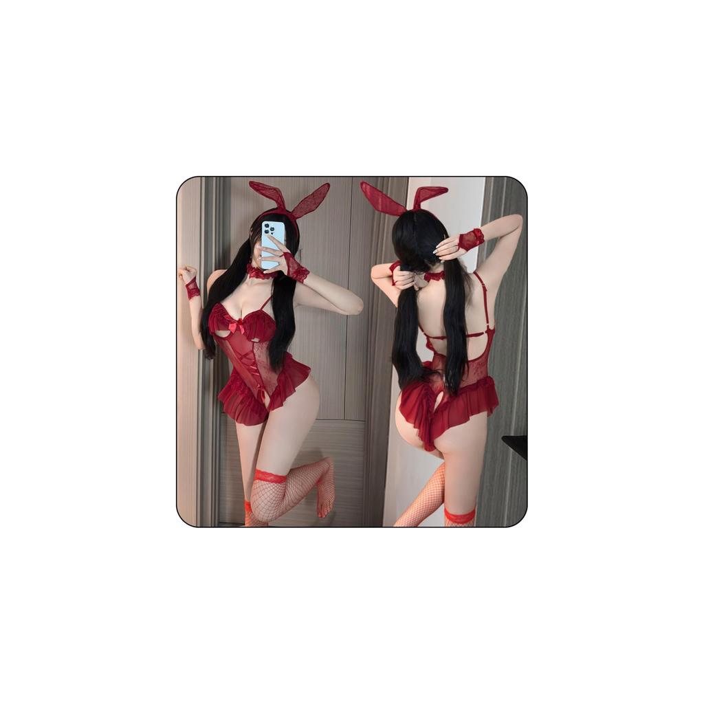 Bunny Girl Sexy Bunny Open Bunny Open Stockings Included [LIKENNY] Leotard, Cosplay, White, See-through, Rabbit, Ears, Back, Extreme, Sexy, Erotic,