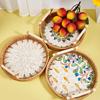 Natural Materials Handwoven Tray User Friendly Retro Design for Kitchens Storage Snacks Basket and Home Decors Durable