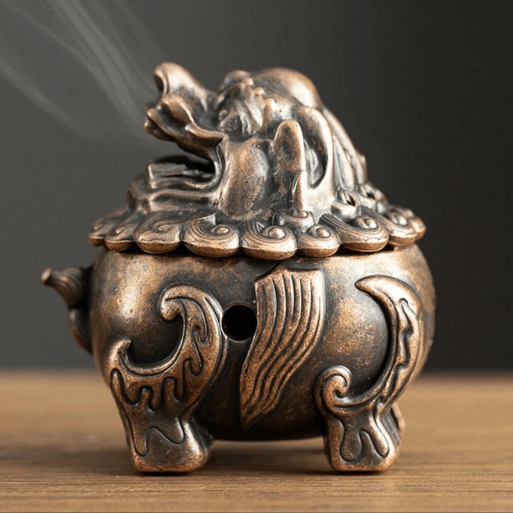Mini Size Kirin Lion Incense Burner Vintage Incense Stick Holder Sandalwood Censer  Home Decoration
