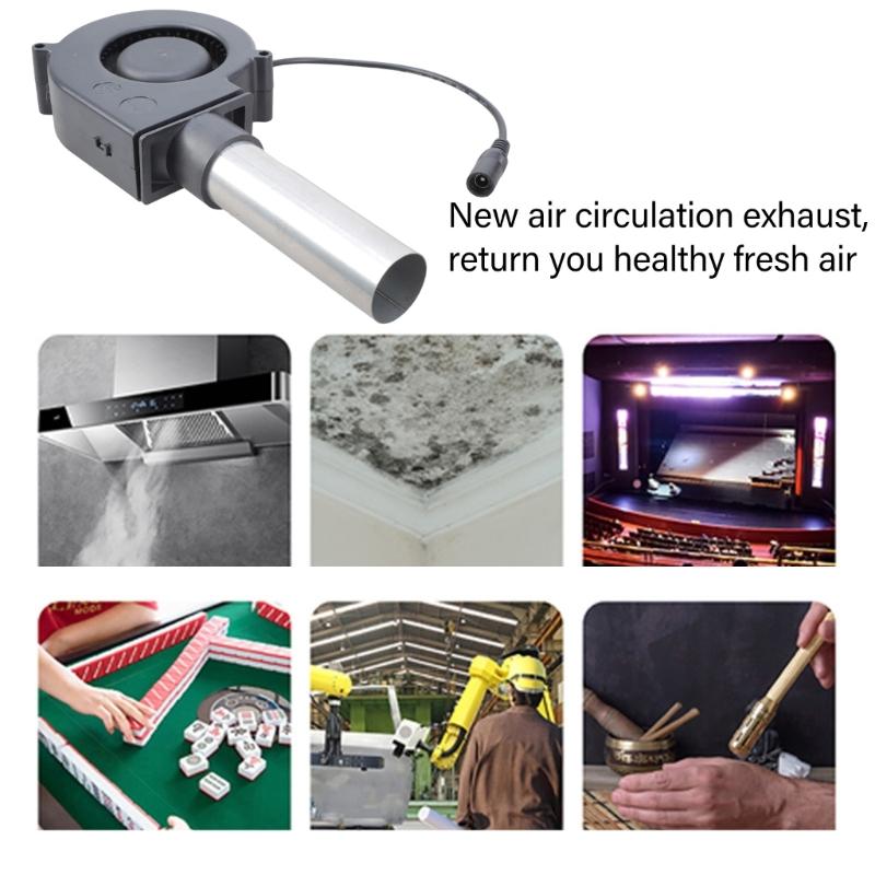 Ventilator Suflantă cu Viteză Reglabilă 12V 5500RPM CFM Ridicat Pentru Ventilație Sobă Lemne de Foc Camping în Aer Liber Compatibil cu Tub Metalic