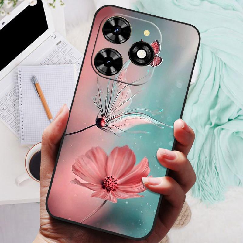 For Tecno Spark 20 Pro Case Black Silicone Bumper Wolf Lions Soft TPU Covers for Tecno Spark 20C 20 Funda Coque Spark20 KJ5