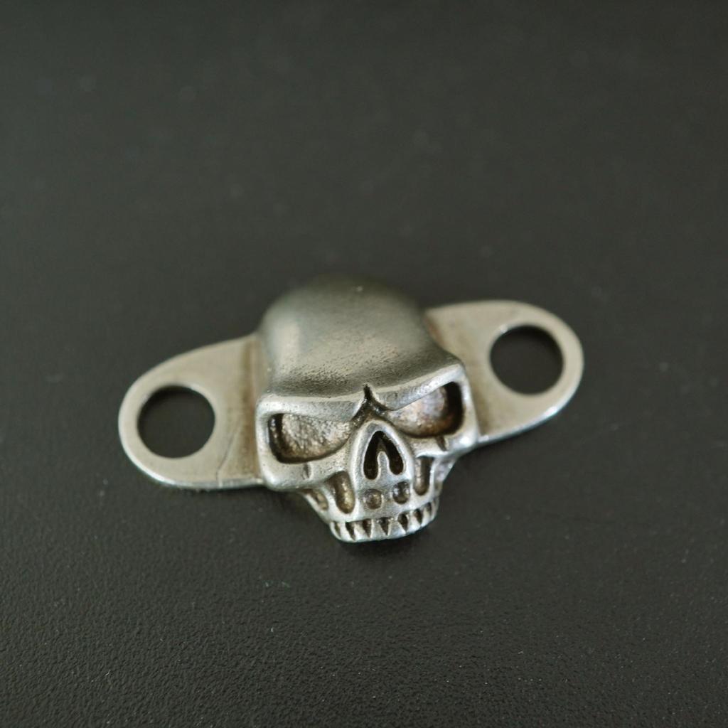 Vintage Brass Skull Shoelace Buckle - Handmade Leather Hip Hop Shoe Accessory