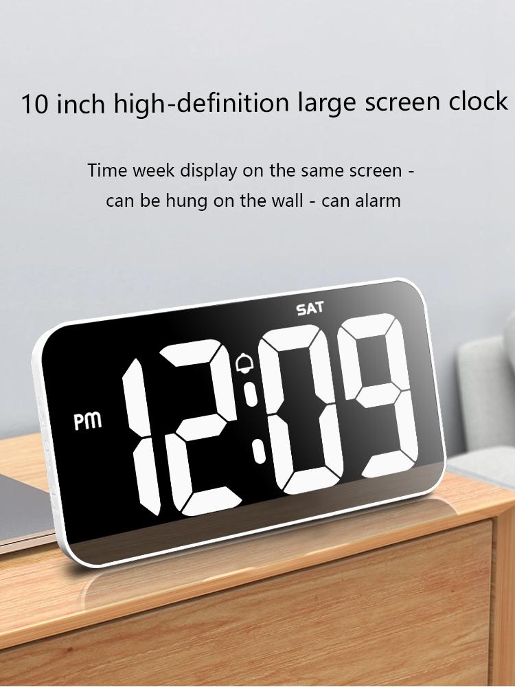 1pc, Large Digital Wall Clocks,  LED Display Digital Alarm Clock, LED Oversized Electric Clock With Date, Week, Temperature, Adj