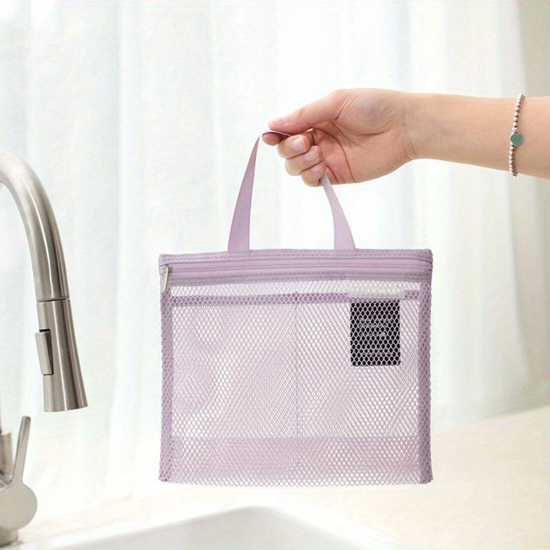 Handheld Makeup Bag Mesh Shower Bag Fitness Bag Miscellaneous Storage Bag Travel Portable Toiletries Bag