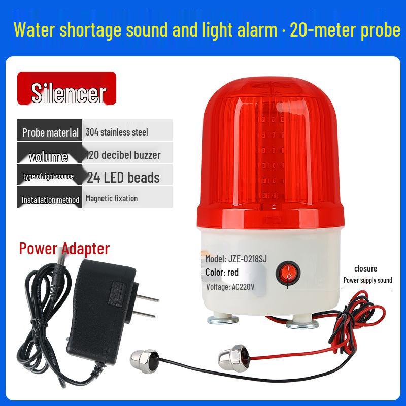 220V High-Decibel Water Level Alarm Sensor for Overflow and Shortage Detection In Water Towers and Tanks with Sound and Light Alerts