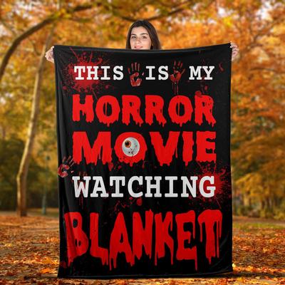 Watching Horror Movies Digital-printed Polyester Bedroom Velvet Flannel Soft Sofa Cover Blanket Fleece Soft Sofa Cover Blankets